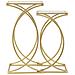Coppia Tavolinetti Simply Quadrati In Ferro, Mdf E Specchio Gold - 35 X H 70 E 30 X H 60 Cm - Foto miniatura 2