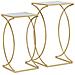 Coppia Tavolinetti Simply Quadrati In Ferro, Mdf E Specchio Gold - 35 X H 70 E 30 X H 60 Cm - Foto miniatura 4