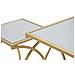 Coppia Tavolinetti Simply Quadrati In Ferro, Mdf E Specchio Gold - 35 X H 70 E 30 X H 60 Cm - Foto miniatura 6