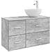 Set di mobili per il bagno 2 pcs Grigio Cemento - Foto miniatura 1