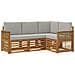 Set divani con cuscino 4 pcs Legno di Acacia Massello - Foto miniatura 1