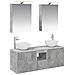 Set di Armadi da Bagno 5 pcs Grigio Cemento 50 x 14,5 x 70 cm - Foto miniatura 1