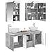 Set di Armadi da Bagno 5 pcs Grigio Cemento 50 x 14,5 x 70 cm - Foto miniatura 3