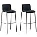 2 Sgabelli Alti HOOVER in Tessuto - Set 2 Sgabelli Bar Design H76 cm I Sedie Sgabello Ergonomiche con Schienale Nero Nero - Foto miniatura 1
