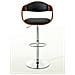 Sgabello rétro Kingston con Braccioli - Sgabello Bar Girevole 360° in Similpelle e Legno I Sgabello Alto Bancone Regolabile 63-77cm Noce / Nero - Foto miniatura 2
