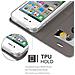 Custodia Compatibile Con Apple Iphone 4 / Iphone 4s In Grigio Chiaro Marrone - Coperchio Protettiva Con Chiusura Magnetica, Funzione Stand E Tasca Per Le Carte - Foto miniatura 3