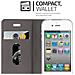 Custodia Compatibile Con Apple Iphone 4 / Iphone 4s In Grigio Chiaro Marrone - Coperchio Protettiva Con Chiusura Magnetica, Funzione Stand E Tasca Per Le Carte - Foto miniatura 6