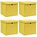 Scatole Portaoggetti con Coperchi 4pz Gialle 32x32x32cm Tessuto - Foto miniatura 1