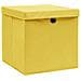Scatole Portaoggetti con Coperchi 4pz Gialle 32x32x32cm Tessuto - Foto miniatura 3