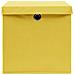 Scatole Portaoggetti con Coperchi 4pz Gialle 32x32x32cm Tessuto - Foto miniatura 5