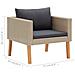 Set Divani da Giardino 4 pz con Cuscini in Polyrattan Beige - Foto miniatura 4