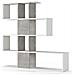 Libreria Decorativa E Funzionale Con Cinque Scomparti, 100% Made In Italy, Scaffale Per Ufficio O Salotto, Cm 145x29h145, Colore Bianco E Cemento - Foto miniatura 2