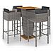 Set Da Bar Da Giardino 5 Pz Con Cuscini In Polyrattan Grigio - Foto miniatura 2