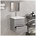 Mobile Da Bagno Con Specchio Grigio Sonoma In Legno Multistrato - Foto miniatura 3