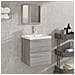 Mobile Da Bagno Con Specchio Grigio Sonoma In Legno Multistrato - Foto miniatura 1