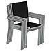 Set Di 4 Sedie In Alluminio Grigio - Textilene Nero - Foto miniatura 8