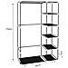 Guardaroba In Tessuto Con Ante Con Cerniera Home Misura 170x110x45 Cm Nero - Foto miniatura 2