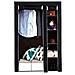 Guardaroba In Tessuto Con Ante Con Cerniera Home Misura 170x110x45 Cm Nero - Foto miniatura 1