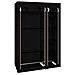 Guardaroba In Tessuto Con Ante Con Cerniera Home Misura 170x110x45 Cm Nero - Foto miniatura 7