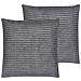 Set Di 2 Cuscini Aspidistra Velluto 45 X 45 Cm Grigio Trama Geometrica - Foto miniatura 4