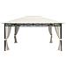 Gazebo 3x4 Metri Robusto Impermeabile Struttura In Ferro Telo Chiusura Zip Beige - Foto miniatura 2