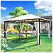 Gazebo 3x4 Metri Robusto Impermeabile Struttura In Ferro Telo Chiusura Zip Beige - Foto miniatura 1