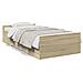 Giroletto Cassetti Rovere Sonoma 90x200 Cm Legno Multistrato - Foto miniatura 1