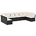 Set Divani Da Giardino 10pz Con Cuscini In Polyrattan Nero - Foto miniatura 1