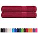 Asciugamani Per Sauna 2 Pz Bordeaux 80x200 Cm 100% Cotone - Foto miniatura 2