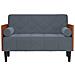 Divano Divanetto con Cuscini Bolster Grigio Scuro 110 cm - Foto miniatura 7