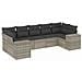 Set Divani Da Giardino 7pz Con Cuscini Grigio Chiaro Polyrattan - Foto miniatura 2