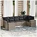 Set Divani Da Giardino 7pz Con Cuscini Grigio Chiaro Polyrattan - Foto miniatura 1