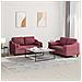 Set Di Divani 2 Pz Con Cuscini Rosso Vino In Tessuto - Foto miniatura 8