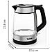 Glass Kettle KI605830 bollitore elettrico 1,7 L 2200 W Nero, Argento, Trasparente - Foto miniatura 8