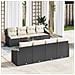 Set di Sofà da Giardino 9 Pezzi con Cuscini Nero Polyrattan Acacia - Foto miniatura 2