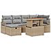 Set Divano da Giardino  7 Pezzi con Cuscini Beige in Rattan Polipropilene, Divano da Giardino 2 Posti  con Cuscini Beige in Rattan Polipropilene - Foto miniatura 1