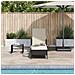 Lettino prendisole Nero e bianco panna PE Rattan 157 x 55 x 92 cm - Foto miniatura 2