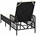 Lettino prendisole Nero e bianco panna PE Rattan 157 x 55 x 92 cm - Foto miniatura 8