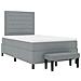 Letto Box Spring con Materasso e Panchina Grigio Chiaro 120x200 cm Tessuto - Foto miniatura 3