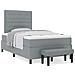 Letto Box Spring con Materasso e Panchina Grigio Chiaro 120x200 cm Tessuto - Foto miniatura 4