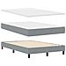 Letto Box Spring con Materasso e Panchina Grigio Chiaro 120x200 cm Tessuto - Foto miniatura 6