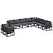 Set Divano da Giardino con cuscino 10 pcs Nero Alluminio - Foto miniatura 1