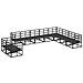 Set Divano da Giardino con cuscino 10 pcs Nero Alluminio - Foto miniatura 4