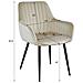 SELO Sedia in velluto beige con gambe nere, set da 2 - Foto miniatura 6