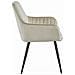 SELO Sedia in velluto beige con gambe nere, set da 2 - Foto miniatura 4