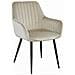 SELO Sedia in velluto beige con gambe nere, set da 2 - Foto miniatura 2