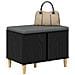 Panca per ingresso con cuscino Rovere Nero 60 x 38 x 46 cm - Foto miniatura 3