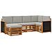 Set divano sezionale con cuscino 5 pcs Naturale e Grigio Chiaro - Foto miniatura 1