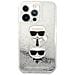 Karl Lagerfeld Klhcp13xkicgls Custodia Iphone 13 Pro Max 6,7 Argento Liquid Glitter Karl&choupette Head - Foto miniatura 5