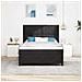 Letto a molle con strisce LED Nero 160 x 200 cm Velluto - Foto miniatura 2